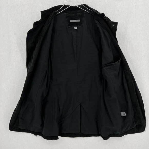 JOHN VARVATOS Jacket Mens Adult 50 Black Goat Suede Coat Button Up Slim Fit - Picture 14 of 16